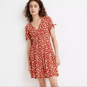 MADEWELL Button front tie sleeve dress size 14